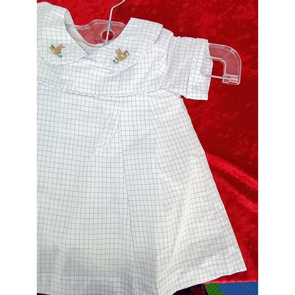 The Oaks Apparel Baby‎ Dress With Bottoms 9M Checkered Cotton Blend - Picture 4 of 9
